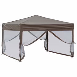 vidaXL Tenda per Feste Pieghevole con Pareti Laterali Tortora 3x3 m - Vista aggiuntiva 3