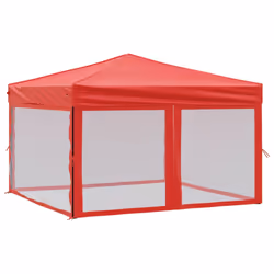 vidaXL Tenda per Feste Pieghevole con Pareti Laterali Rosso 3x3 m - Vista aggiuntiva 2