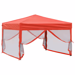 vidaXL Tenda per Feste Pieghevole con Pareti Laterali Rosso 3x3 m - Vista aggiuntiva 3
