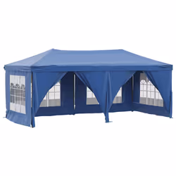vidaXL Tenda per Feste Pieghevole con Pareti Laterali Blu 3x6 m - Vista aggiuntiva 2