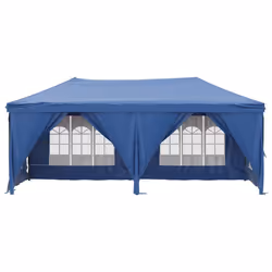 vidaXL Tenda per Feste Pieghevole con Pareti Laterali Blu 3x6 m - Vista aggiuntiva 3