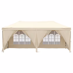 vidaXL Tenda per Feste Pieghevole con Pareti Laterali Crema 3x6 m - Vista aggiuntiva 3