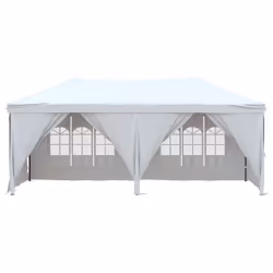 vidaXL Tenda per Feste Pieghevole con Pareti Laterali Bianco 3x6 m - Vista aggiuntiva 3