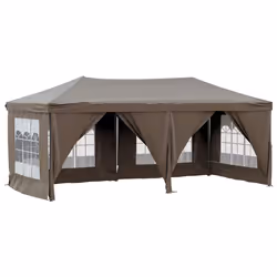 vidaXL Tenda per Feste Pieghevole con Pareti Laterali Tortora 3x6 m - Vista aggiuntiva 2