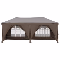 vidaXL Tenda per Feste Pieghevole con Pareti Laterali Tortora 3x6 m - Vista aggiuntiva 3