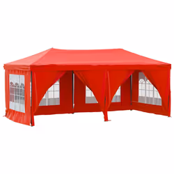 vidaXL Tenda per Feste Pieghevole con Pareti Laterali Rosso 3x6 m - Vista aggiuntiva 2
