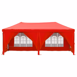 vidaXL Tenda per Feste Pieghevole con Pareti Laterali Rosso 3x6 m - Vista aggiuntiva 3
