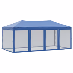 vidaXL Tenda per Feste Pieghevole con Pareti Laterali Blu 3x6 m - Vista aggiuntiva 2