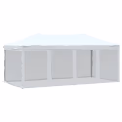 vidaXL Tenda per Feste Pieghevole con Pareti Laterali Bianco 3x6 m - Vista aggiuntiva 2