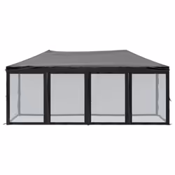 vidaXL Tenda per Feste Pieghevole con Pareti Laterali Nero 3x6 m - Vista aggiuntiva 3