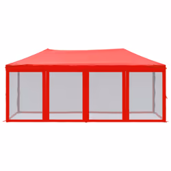 vidaXL Tenda per Feste Pieghevole con Pareti Laterali Rosso 3x6 m - Vista aggiuntiva 3