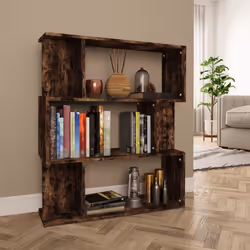 vidaXL Libreria/Divisorio Rovere Fumo 80x24x96 cm in Legno Multistrato - Vista aggiuntiva 3