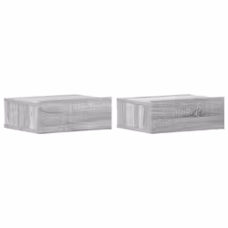 vidaXL Comodini Pensili Grigio Sonoma 2pz 40x30x15cm Legno Multistrato - Vista aggiuntiva 2