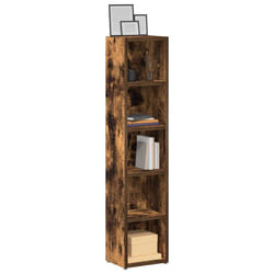 vidaXL Mobili Porta CD 2pz Rovere Fumo 21x16x93,5cm Legno Multistrato