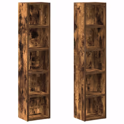 vidaXL Mobili Porta CD 2pz Rovere Fumo 21x16x93,5cm Legno Multistrato - Vista aggiuntiva 2