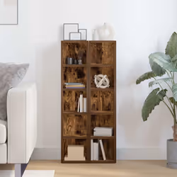 vidaXL Mobili Porta CD 2pz Rovere Fumo 21x16x93,5cm Legno Multistrato - Vista aggiuntiva 3