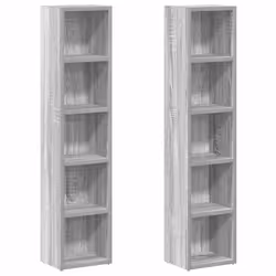 vidaXL Mobili Porta CD 2pz Grigio Sonoma 21x16x93,5 Legno Multistrato - Vista aggiuntiva 2