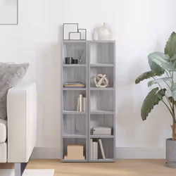 vidaXL Mobili Porta CD 2pz Grigio Sonoma 21x16x93,5 Legno Multistrato - Vista aggiuntiva 3