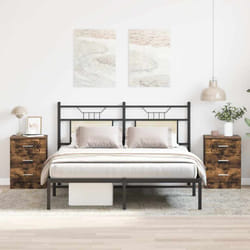 Vidaxl - Set 2 Comodini da Camera da Letto, Tavolini da notte Rovere Fumo 38x35x56 cm in Legno Multistrato