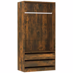 vidaXL Armadio Rovere Fumo 100x50x200 cm in Legno Multistrato - Vista aggiuntiva 2