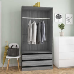 vidaXL Armadio Grigio Sonoma 100x50x200 cm in Legno Multistrato