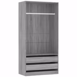 vidaXL Armadio Grigio Sonoma 100x50x200 cm in Legno Multistrato - Vista aggiuntiva 2