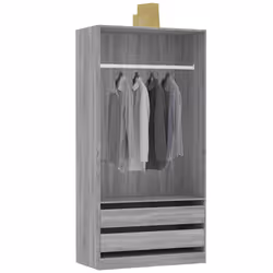 vidaXL Armadio Grigio Sonoma 100x50x200 cm in Legno Multistrato - Vista aggiuntiva 3