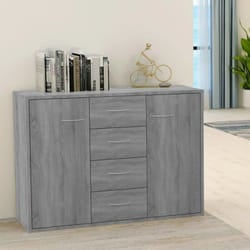 Credenza, Madia per salotto Grigio Sonoma 88x30x65 cm in Legno Multistrato Vidaxl