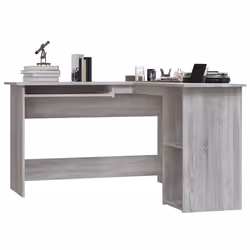 vidaXL Scrivania Angolare Grigio Sonoma 120x140x75cm Legno Multistrato - Vista aggiuntiva 3