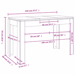 VidaXL 815387 tavolo da cucina e sala da pranzo