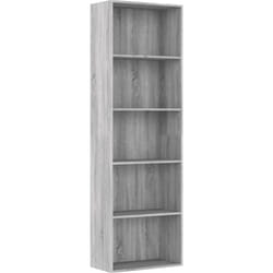 Libreria 5 Ripiani Grigio Sonoma 60x30x189 cm Legno Multistrato Vidaxl