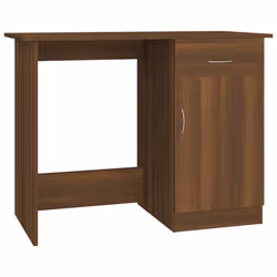 vidaXL Scrivania Rovere Marrone 100x50x76 cm in Legno Multistrato - Vista aggiuntiva 2