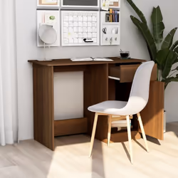vidaXL Scrivania Rovere Marrone 100x50x76 cm in Legno Multistrato - Vista aggiuntiva 3