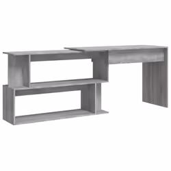 vidaXL Scrivania Angolare Grigio Sonoma 200x50x76 cm Legno Multistrato - Vista aggiuntiva 2