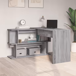 vidaXL Scrivania Angolare Grigio Sonoma 200x50x76 cm Legno Multistrato - Vista aggiuntiva 3