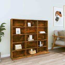 vidaXL Mobile Porta CD Rovere Fumo 100x23x89,5 cm in Legno Multistrato
