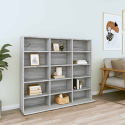 vidaXL Mobile Porta CD Grigio Sonoma 100x23x89,5 cm Legno Multistrato