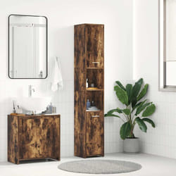 Vidaxl - Armadietto Bagno, Mobile da Bagno Rovere Fumo 30x30x183,5cm Legno Ingegnerizzato 6281