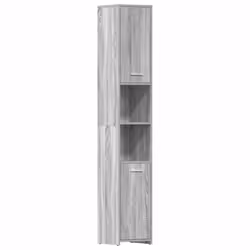 vidaXL Armadietto Bagno Grigio Sonoma 30x30x183,5 cm Legno tecnico - Vista aggiuntiva 2