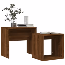 Tavolini Impilabili 2 pz Rovere Marrone in Legno Multistratocod mxl 105519 - Vista aggiuntiva 3