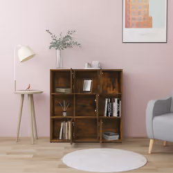 vidaXL Libreria Rovere Fumo 90x30x90 cm in Legno Multistrato - Vista aggiuntiva 3