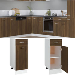 Mobile con Cassetto Rovere Marrone 30x46x81,5 Legno Multistrato Vidaxl 24478