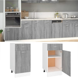 Mobile con Cassetto Grigio Sonoma 40x46x81,5 Legno Multistrato vidaXL 85302