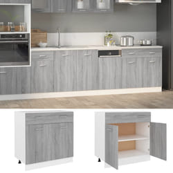 Mobile con Cassetto Grigio Sonoma 80x46x81,5 Legno Multistratocod mxl 103775
