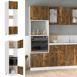 vidaXL Armadio per Microonde “Lyon” Rovere Fumo 60x57x207cm