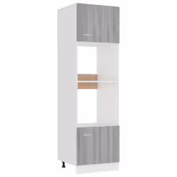 Armadio Microonde Grigio Sonoma 60x57x207 cm Legno Multistratocod mxl 105498 - Vista aggiuntiva 2