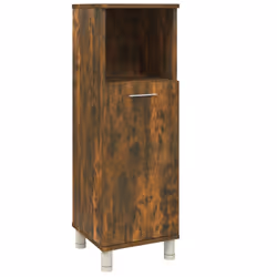 vidaXL Armadietto Bagno Rovere Fumo 30x30x95 cm in Legno Multistrato - Vista aggiuntiva 2