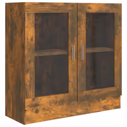 vidaXL Mobile Vetrina Rovere Fumo 82,5x30,5x80 cm Legno Multistrato - Vista aggiuntiva 2