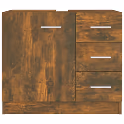 vidaXL Mobile Lavabo Rovere Fumo 63x30x54 cm in Legno Multistrato - Vista aggiuntiva 3