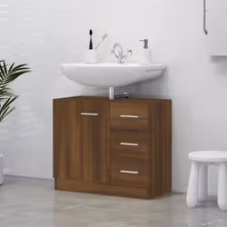 Questo mobile per lavabo, dotato di ampio spazio, è un'ottima aggiunta al vostro bagno e conferisce un aspetto ordinato e sor ...